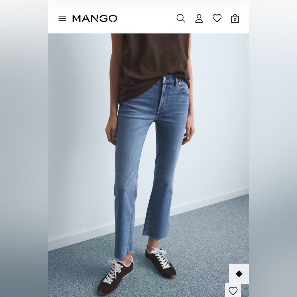 Mango Sienna Light Blue Flared Crop Jeans